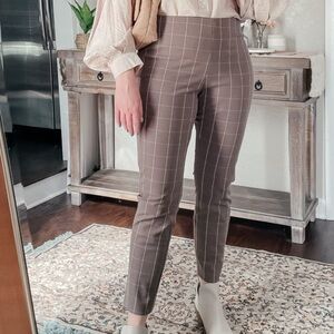 Target A New Day Slim Fit Brown and White Plaid Trouser Pants